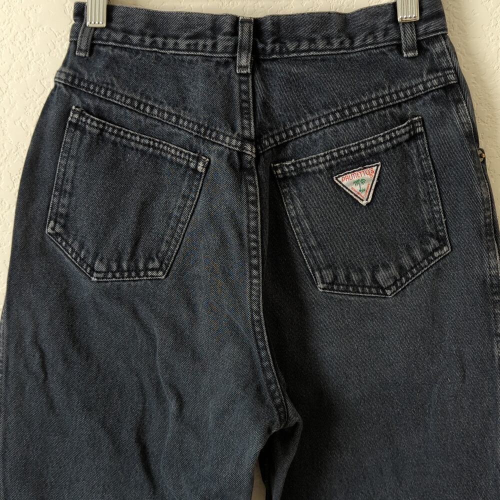 Vintage Womens Mom Jeans 7‎ 100% Cotton 90s High Rise Gray Blue Button Fly Front